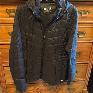 Xersion Black Quilted Puffer Jacket with Hood